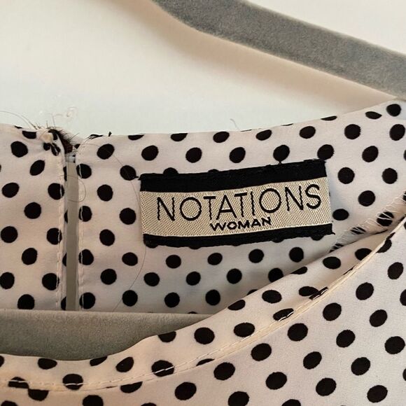 Vintage White and Black Polka Dot Top from Notations - Size XL - Picture 2 of 6